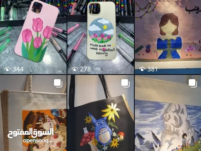 استقبل طلبات الرسم ، رسم على اي قطعة حقائب، مقلمات، كفر هاتف، خشب، لوحات