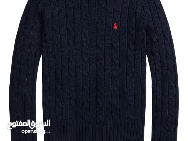 Stylish navy blue polo sweater