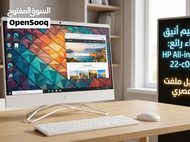 hp all in one 22 c0xx أفضل كمبيوتر HP للأعمال المكتبية مع مساحة واحد تيرا و معالج قوي و رام كبير