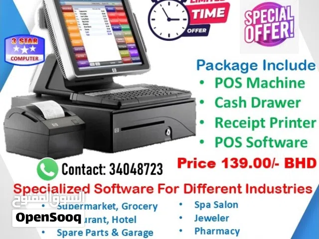 POS System With POS Software Cash Drawer, Receipt Printer Only 1 Time Payment, Use Lifetime