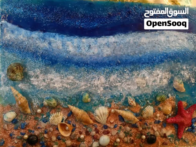 لوحه زجاجيه مع فن Epoxy