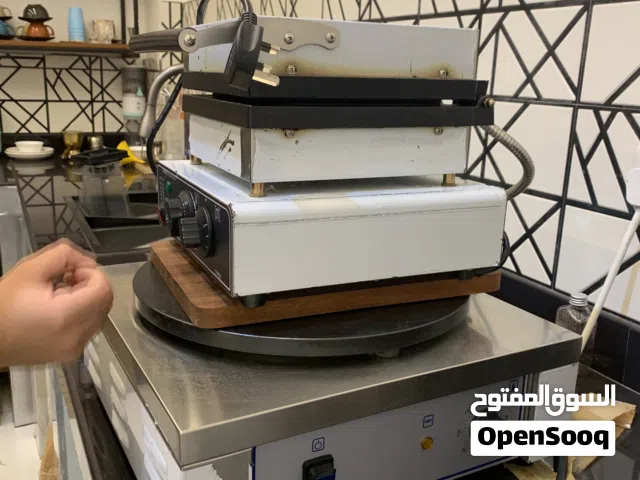 للبيع ماكينة كريب تجارية + ماكينة وافل مربعة