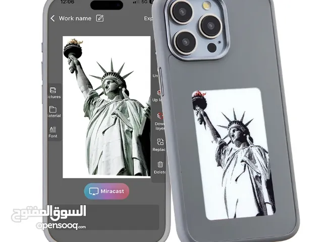 كفر ال Iphone السحري اللي فيه شاشة خلفية ولا ينقص الشحن والكفر من الجلد والبلاستيك القوي