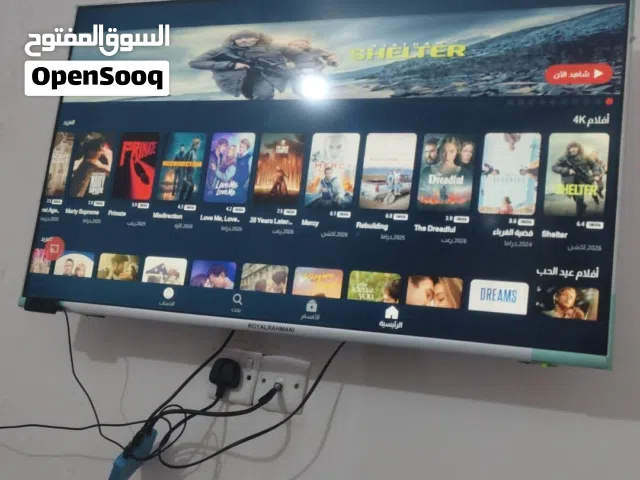 شاشة رويال الرحمان حجم 43 سمارت فوركي فول HD  نظام اندرويد وتكنيك من وافاي وع هاتف