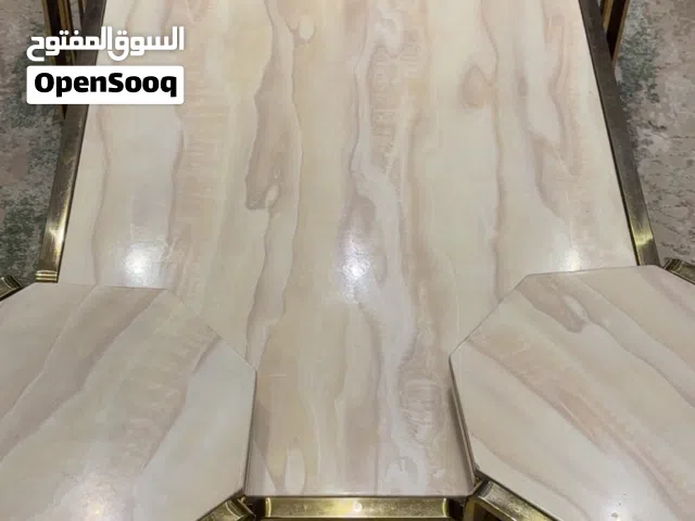 طاوله رخام صناعي ستيل ذهبي