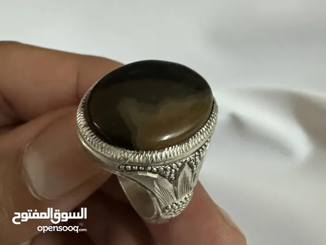 خاتم عقيق يماني مزعفر اصلي