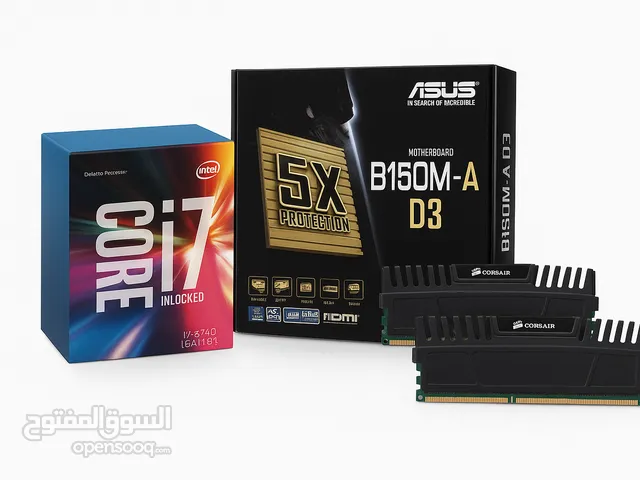 i7 6700 + B150M-A D3 + RAM DDR3 8GB (مستعمل بحالة ممتازة)