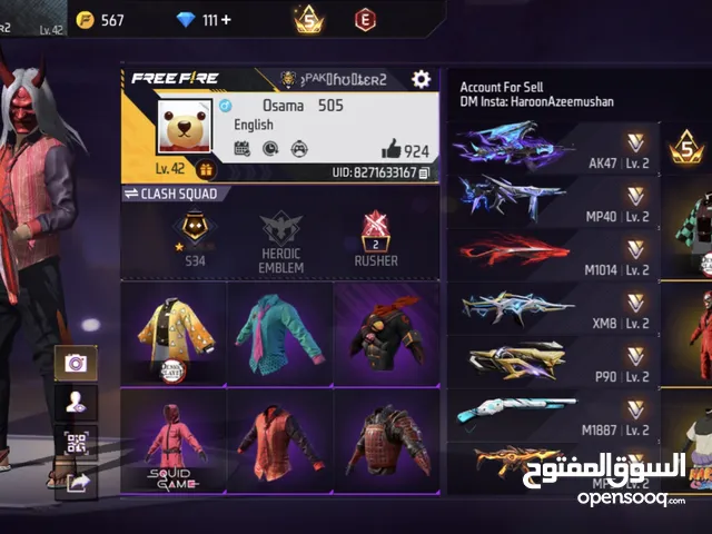 Pro-Level Free Fire Account for Sales! Evo guns & Exclusive Bundles!