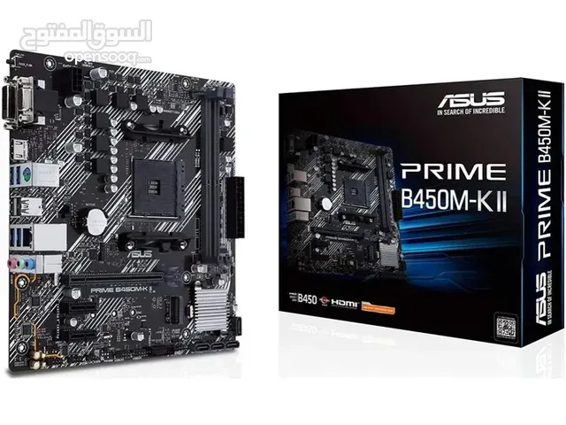 مذربورد ايسوس لمعالجات اي ام دي رايزن جيل 1000 - 5000 ASUS B450M-K II/DDR4 FOR AMD RYZEN CPU