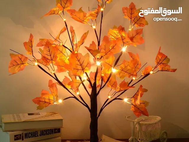 شجرة الاصطناعية المضيئة في الخريف، 24 مصباح LED لزينة عيد الشكر، مصابيح