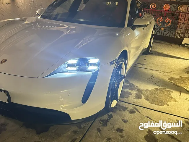 Taycan white with red interior 2022