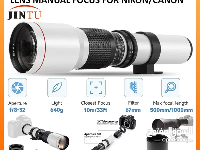 Jintu 500mm F7.0-F-32 Super Telephoto Lens Manual Focus For Nikon Canon ll Brand-New ll