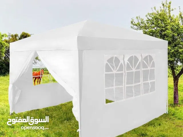 خيمة 3 جهات مغلقة لون ابيض  الحجم 3متر في 3متر مظلة متنقلة سهلة التركيب والحمل