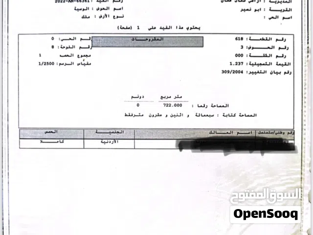 ارض للبيع في الوسية ابو نصير