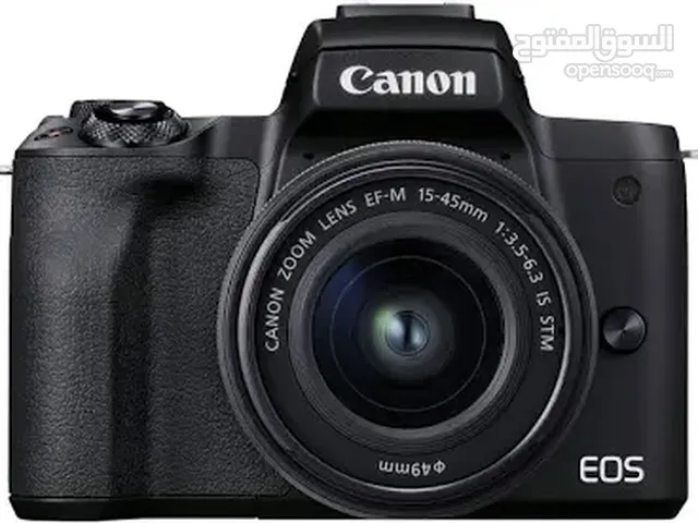 Canon EOS M50 أشهر كاميرا احترافية، مستعملة بحالة الجديد ‏مع هدية ستاند وميكروفون احترافي.