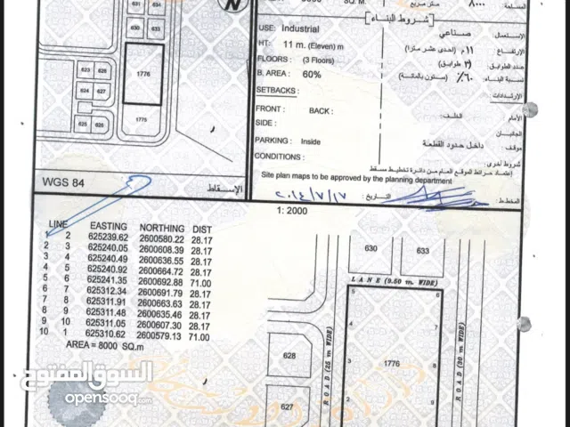 Industrial Land for Rent in Muscat Al Jafnayn