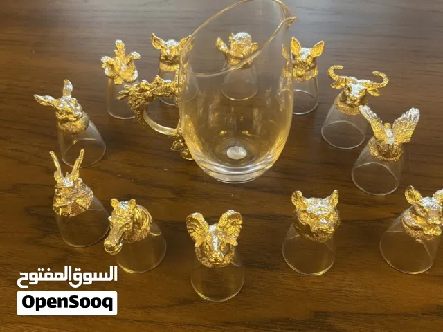 Zodiac silver and glass tea set