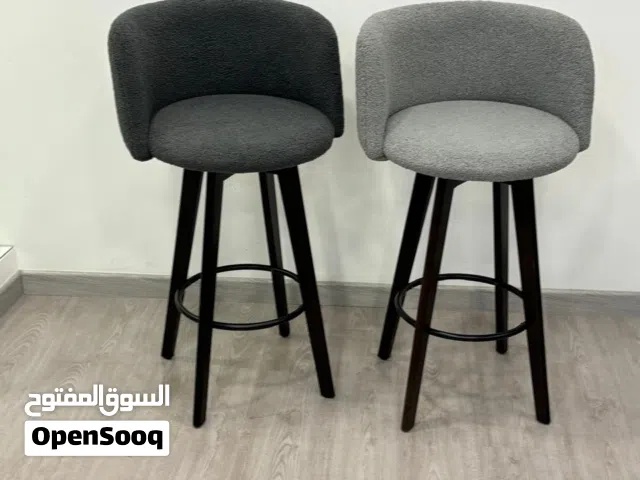 كرسي ستول / بار مقعد دوار أرجل خشب زان قماش تيدي فاخر مناسب لكاونتر المطبخ او كرسي كاش