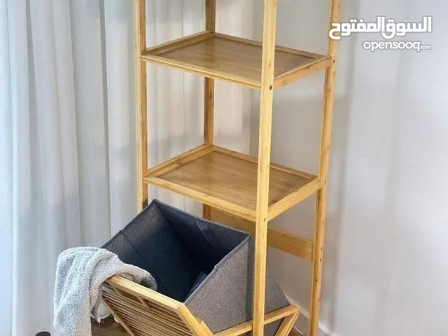 سلة غسيل بامبو مع أرفف تخزين – تصميم عملي وراقي مصنوعة من خشب الخيزران الطبيعي مع كيس داخلي من قماش