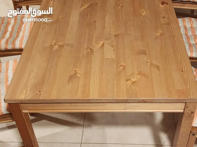 طاولة صفرة بثمانية كراسي خشب 8 seats dining table