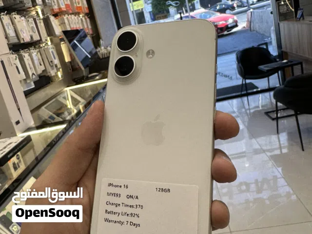 iPhone 16 128GB White بطارية 92% سعر لا يتكرر