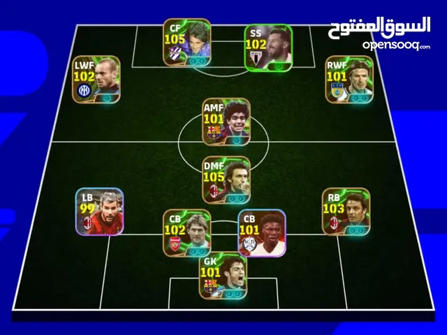 حساب بيس eFootball أسطوري للبيع – قوة 3162 – لاعبين أيقونات + ميسي ومارادونا