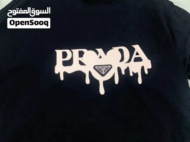 Authentic Prada Black Dripping Logo T-Shirt - Size 2XL