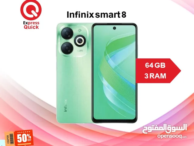 INFINIX SMART 8 ( 64GB ) / 6 RAM NEW /// انفنكس سمارت 8 ذاكره 64 جيجا الرام 6 الجديد كليا