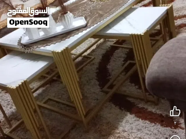 طربيزات معدنية مودرن 5 قطع واطقم 3 قطع واطقم سيرفيس جميع الاشكال مستطيل دائري بيضوي