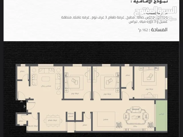 166 m2 3 Bedrooms Apartments for Sale in Dammam Ash Shulah