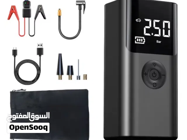 كمبرسور هواء اشتراك بطارية كشاف طوارئ باوربانك 3 في 1