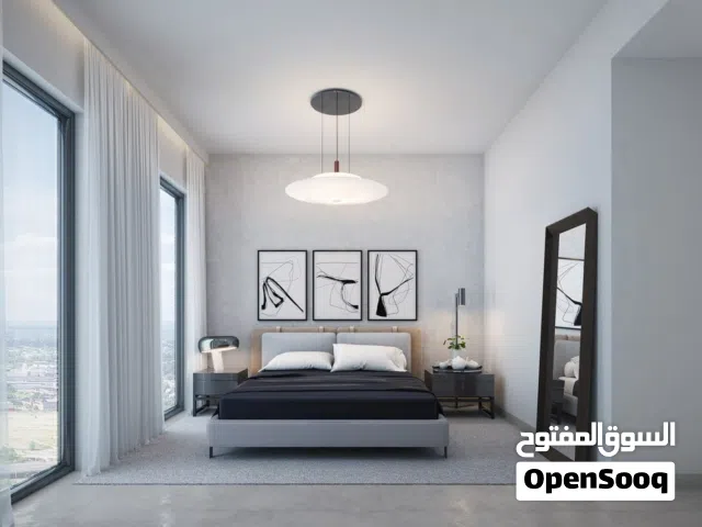 شقة غرفة وصالة مع حمامين و بالكونة وموقف سيارة تسليم قريب نظام ذكي للبيع في منطقة سيرا ممشى الشارقة