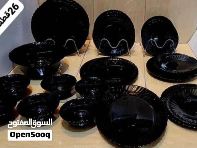 ** طقم سفرة سيراميك بروسلين ملكي 26قطعة بالأسود المذهل شكل دئري  *-- تشكيلة بتصميم أنيق و عصري*