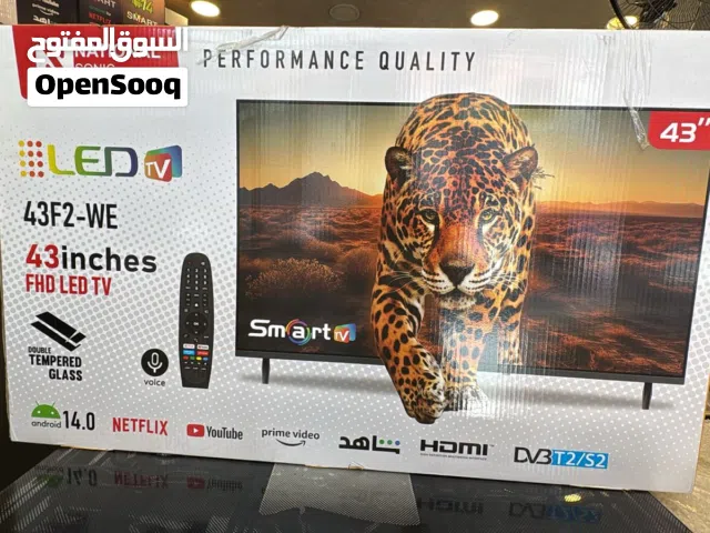 شاشة ناشونال سونيك 43 انش سمارت ضد الكسر مع رسيفر داخلي شامل توصيل مجانا