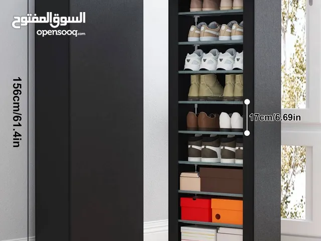 خزانة أحذية قماشية هيكل معدني قماش كتان وتر بروف 9 ارفف متعددة الاستخدامات