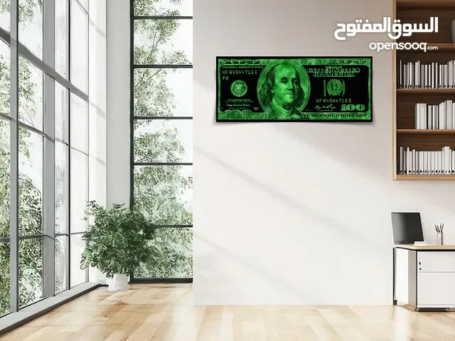 GREEN-BLACK COLOR COMBINATION 100 USD. SPECIAL WALL DESIGN PAINTING. (Size: 26 x 62 cm.)
