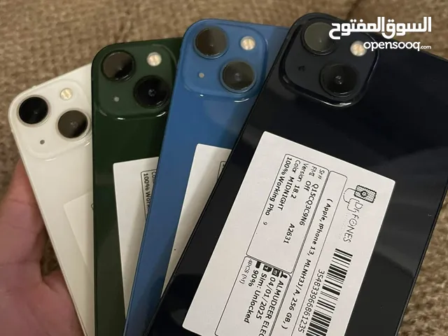 iPhone 13 (128 gb - 256 gb) 86% - 94%  أيفون 13 بطاريات عالية بحالة الوكالة   New apple airpods 4