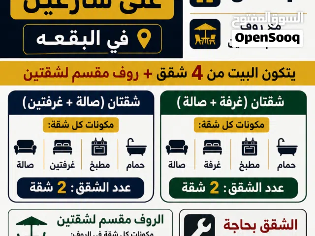 في البقعه بيت للبيع مكون من وحده ونصف طابفين
