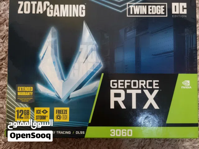 كرت شاشة 3060 12g شبه جديد بلتجريب وssd 500g هارد hdd 500g و كيس بلمراوح انتك وشاشه 24 ديسبلاي