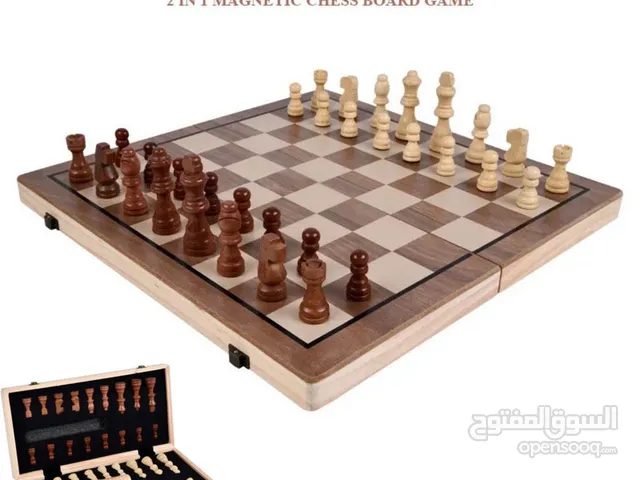 لعبة شطرنج خشب 2 في واحد