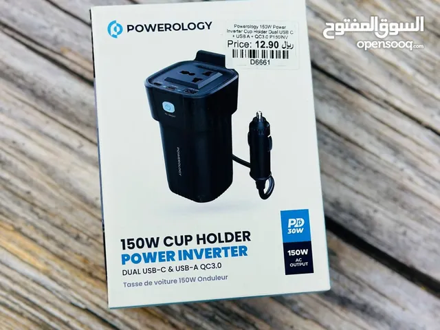 Powerology 150w Cup Holder Power Inverter 30PD 150W AC Output