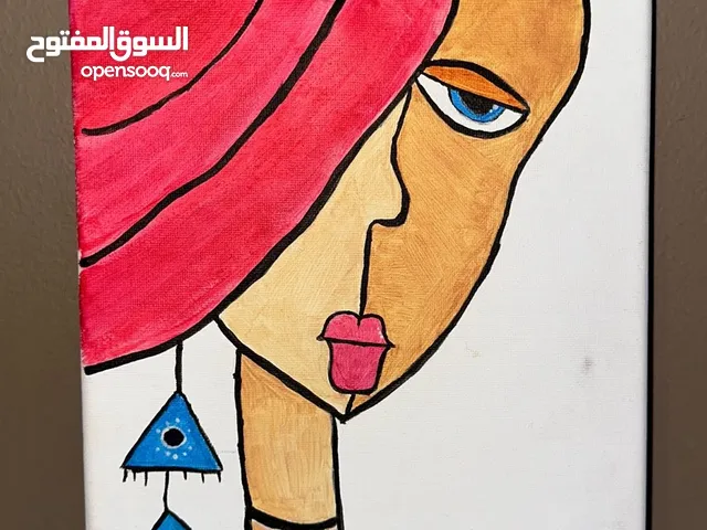 لوحة رسم تكعيبي لمحل قهوة