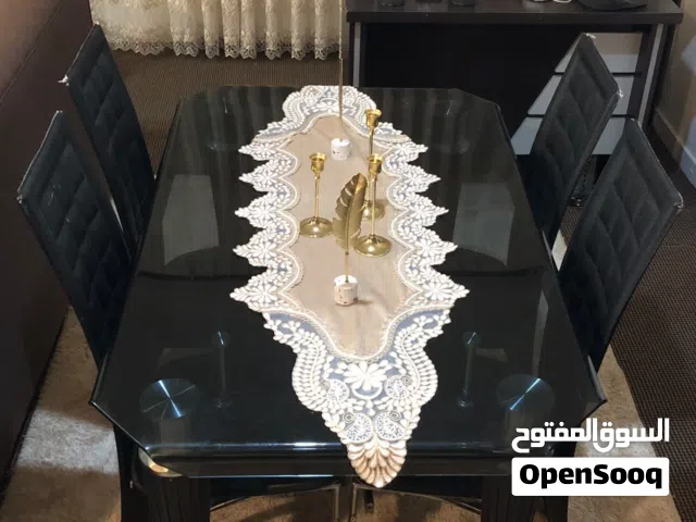 طاولة سفرة زجاج 4 كراسي