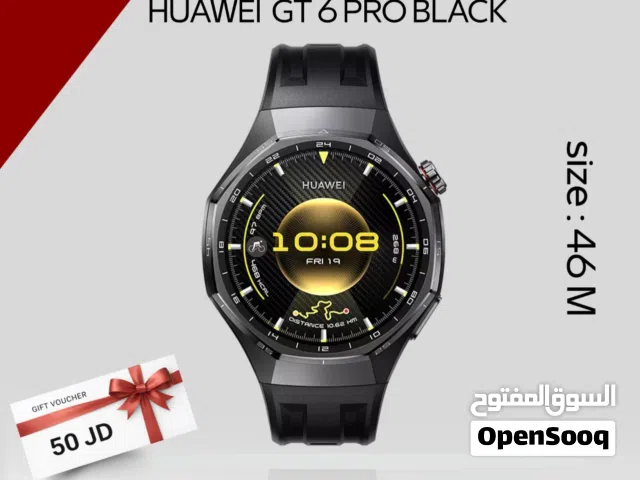 HUAWEI WATCH GT6 PRO BLACK ( 46M ) NEW /// ساعه هواوي جي تي 6 برو بلاك مقاس 46 ملي الجديد