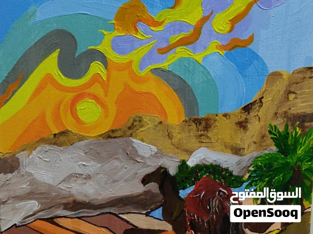 كتابة أسماء على لوحات كانفس بألوان الإكريلك