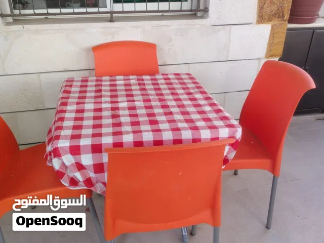 كراسي سامبا الساحوري عدد 4 عظم مع طاوله  اورنج