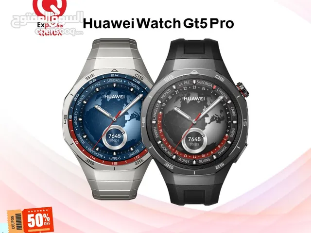 HUAWEI WATCH GT5 PRO AVAILABLE COLOR ( 46MM )NEW /// ساعه هواوي جي تي 5 برو حجم 46 ملم الجديده كلياً
