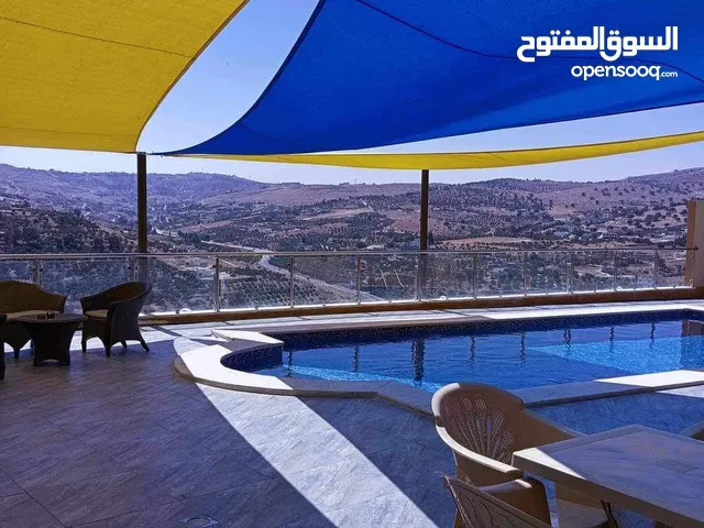 مزرعة وشاليه فيلا طلة الجبل في بيرين للايجار اليومي والاسبوعي والشهري اطلالة ولا بالخيال نتشرف فيكم
