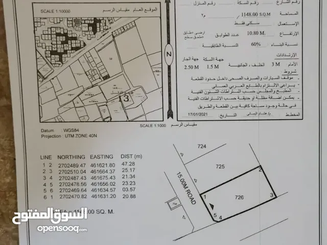 ارض ‎ سكنة للبيع بمساحه  1148 متر مربع في فلج القبايل ب 32 الف ريال عماني (قابل للتفاوض)