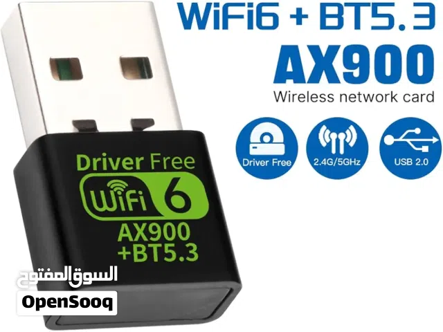 محول واي فاي 6 USB AX900 BT 5.3 WiFi USB للكمبيوتر مع شريحة RTL8851BU USB WiFi 6 & Bluetooth 5.3 Ada